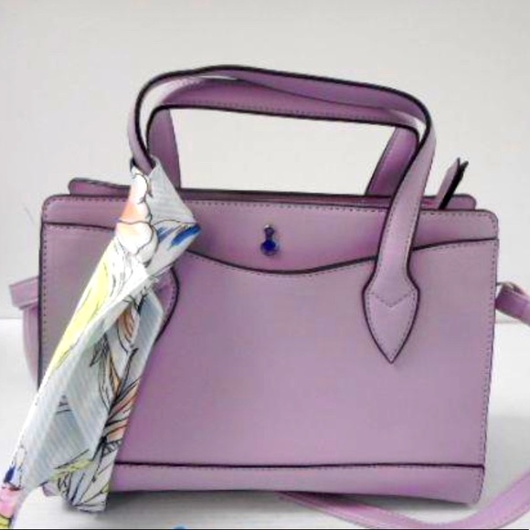 London Fog Bags London Fog Satchel In Violet With Designer Scarf